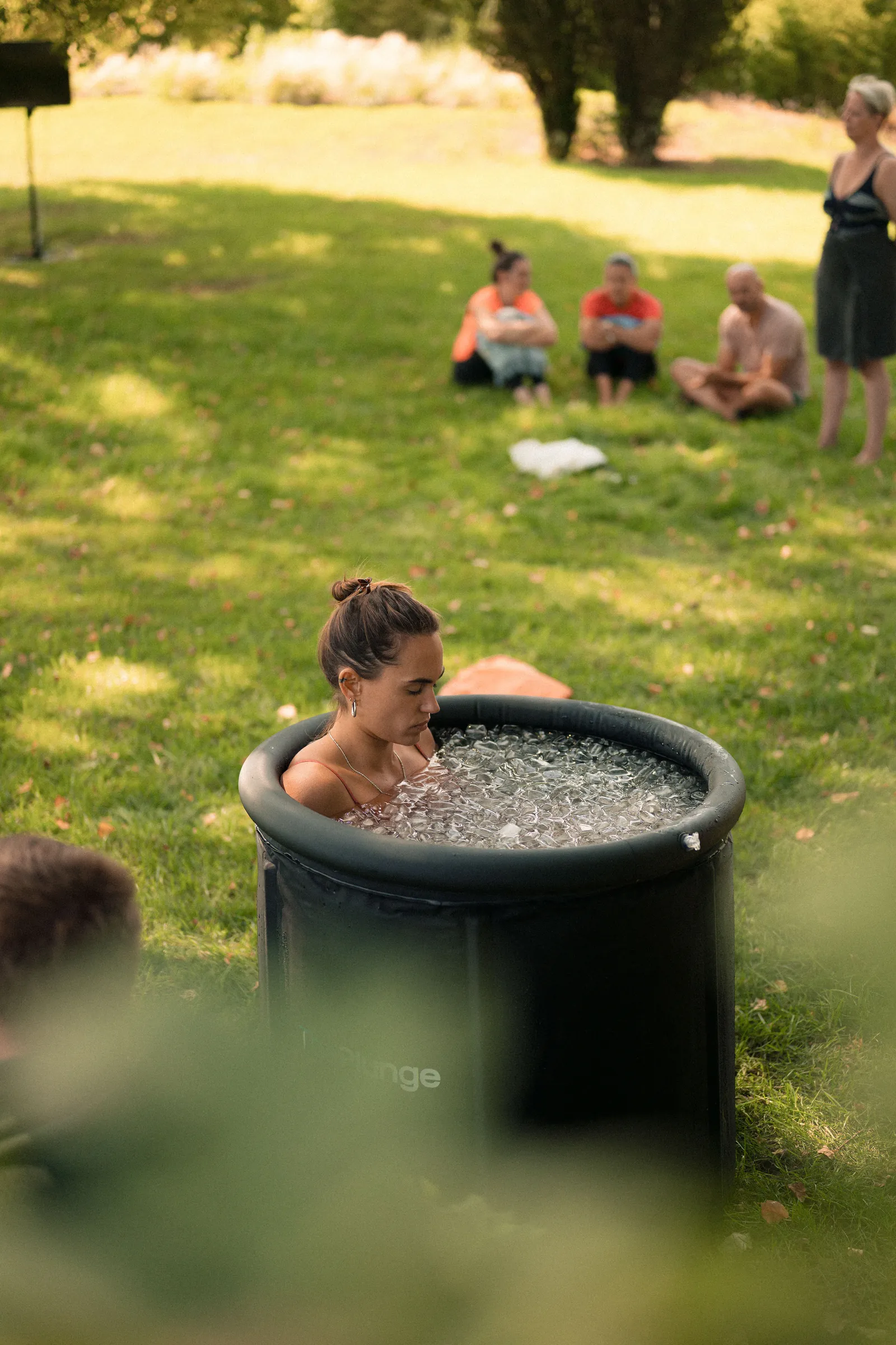 Founder lacht in een ijsbad